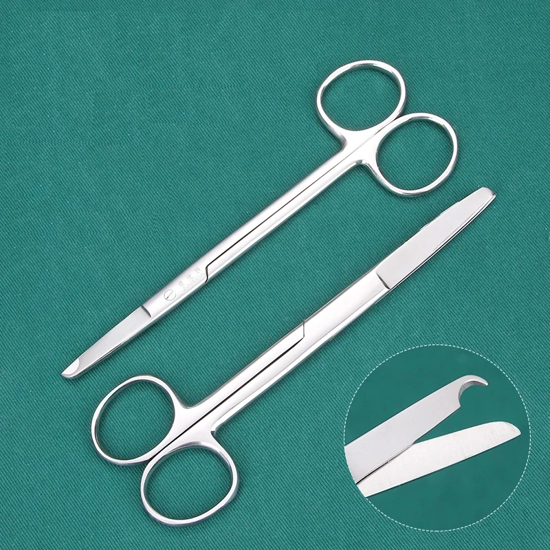 Surgical Instruments 2pcs Stainless Steel Remove Suture Scissors Nurse Stitch Straight Curved