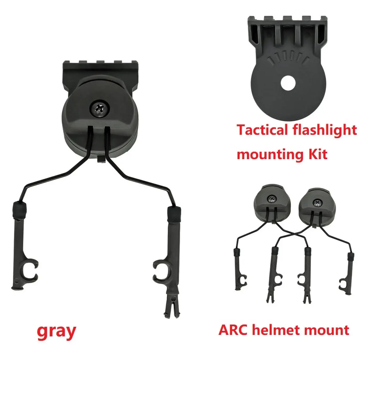 Tactical Flashlight Mounted on The Helmet Bracket Kit for Peltor Comtac I Ii Iii Bracket Fast Ops Core Helmet ARC Track Adapter