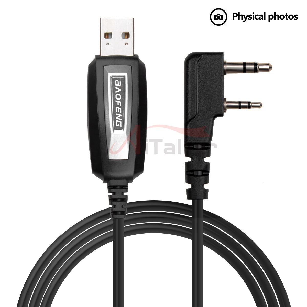 BAOFENG Quansheng UVK5 2 Pins Plug USB Programming Cable For Walkie Talkie for UV-5R serise BF-888S Walkie Talkie Accessories CD programming cable