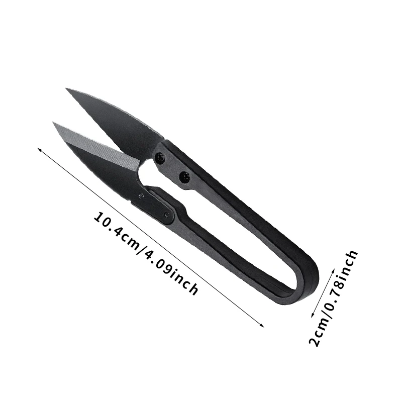 Stainless Steel U-shaped Elastic Scissors 1/2pcs Black Carbon Steel Clothing Needle Thread Sewing