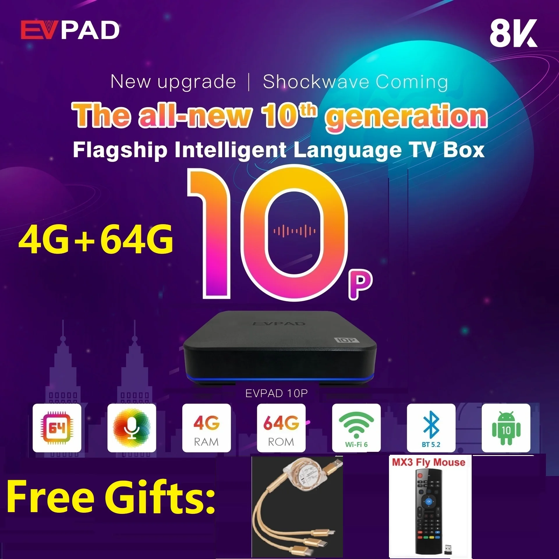 

2023 official best Evpad10p 6p EVPAD 10S 6S tv box hot in Chinese HK TW singapore malaysia korea thailand japan europe usa CA uk