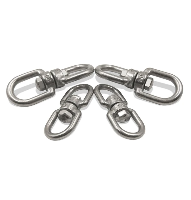 10PCS/LOT M3/4/5/6/8 Thickness 304 Stainless Steel Double End Eye Swivel  Hook Shackle Eye-Eye Rigging Pet Ring