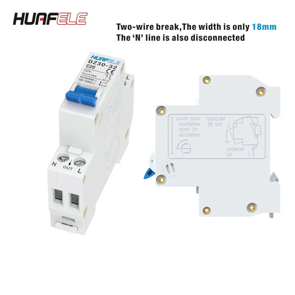 Mini Circuit Breaker DZ30-32 DPN 1P+N 6A 10A 16A 20A 25A 32A Din Rail Mounting Cutout Miniature Household Air Switch DIY circuit breaker