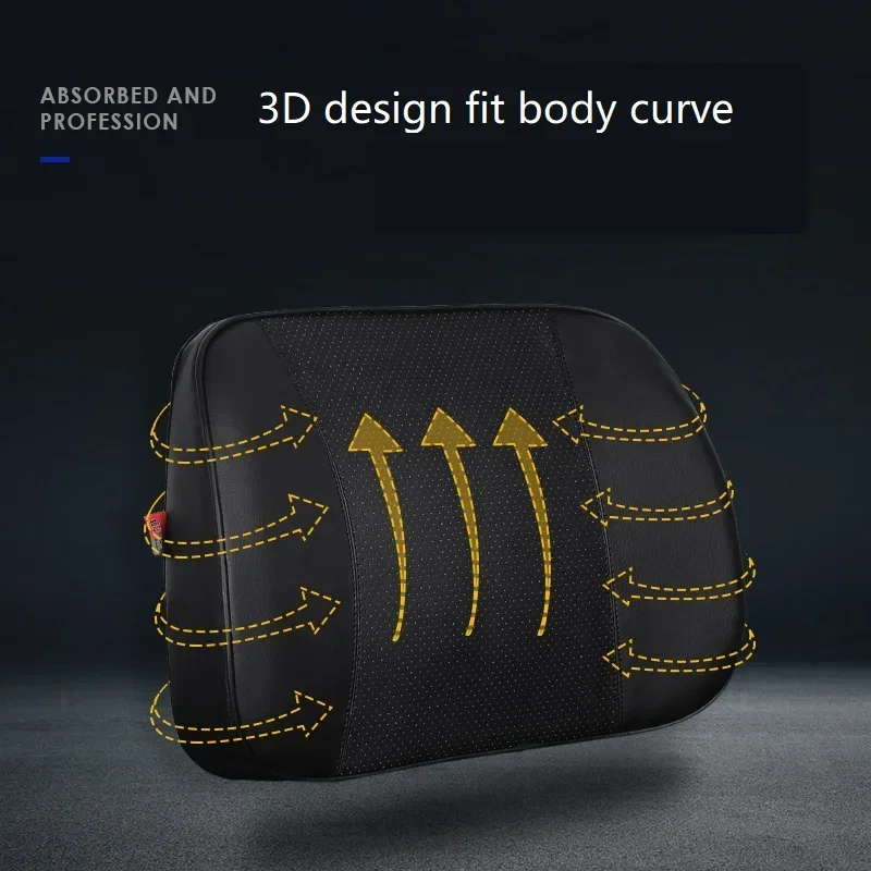 PU Leather Car pillow Lumbar Cushion Chair Pillow Auto Back Pillow for Car Travel Memory Foam relief Back Pain fill the gap 4
