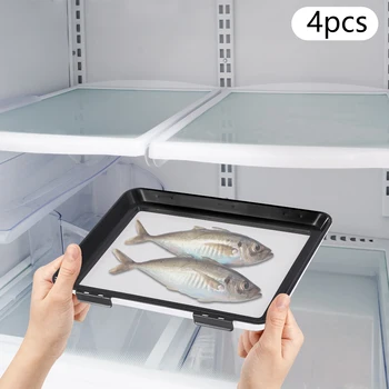 4 Pezzi Scatola di Tenuta Fresca Sigillatura Sottovuoto Vassoio di Conservazione Alimentare Impilabile con Pellicola Elastica Fibbia Sigillo Scatola di Fetta Set Fresco 1