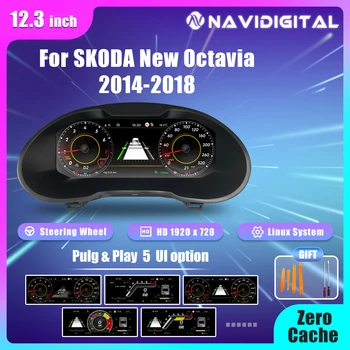 Grupo Digital LCD de 12,3 pulgadas para SKODA New Octavia 2008-2013 años 2014-2018 años tablero Digital 1