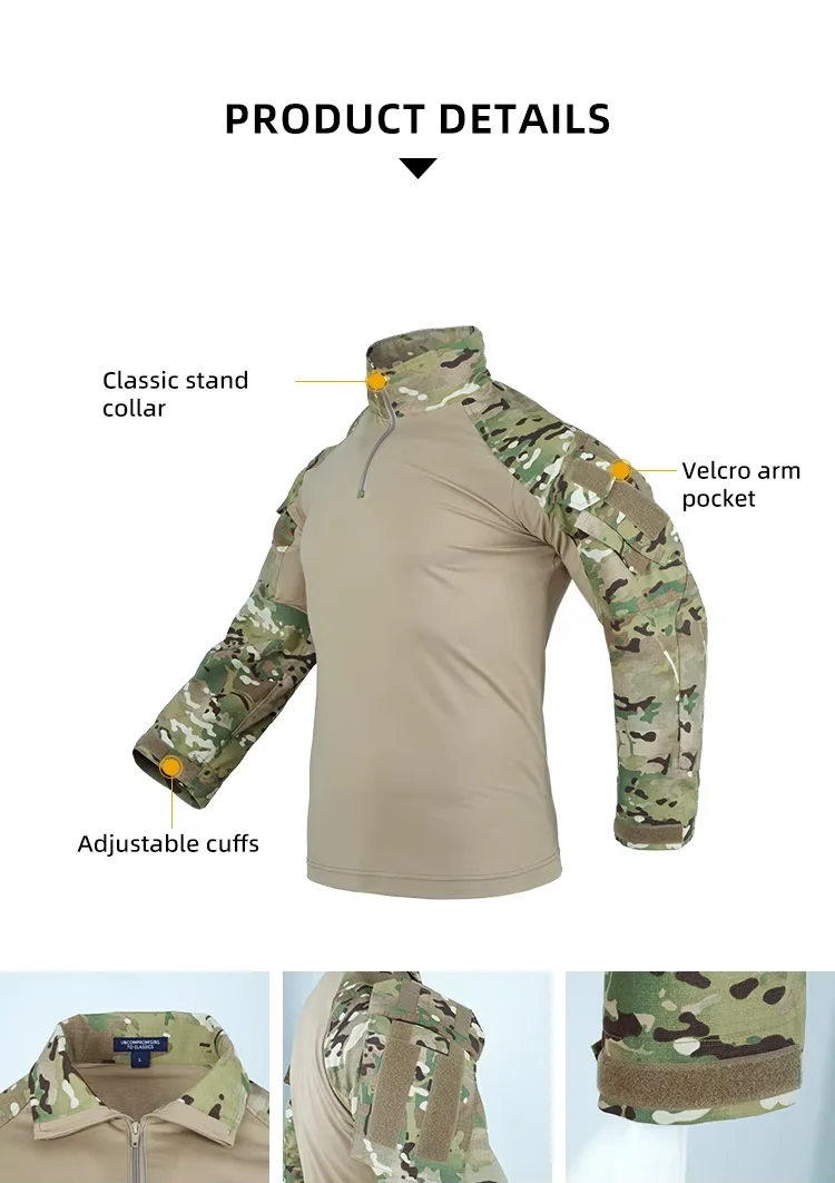 Militärischer Tarnanzug für Herren, Y2K, taktische Outdoor-Sets, schnell trocknende, langlebige Uniformen, G3, langärmlige Jagd- und Kampfausrüstung – Detail 4