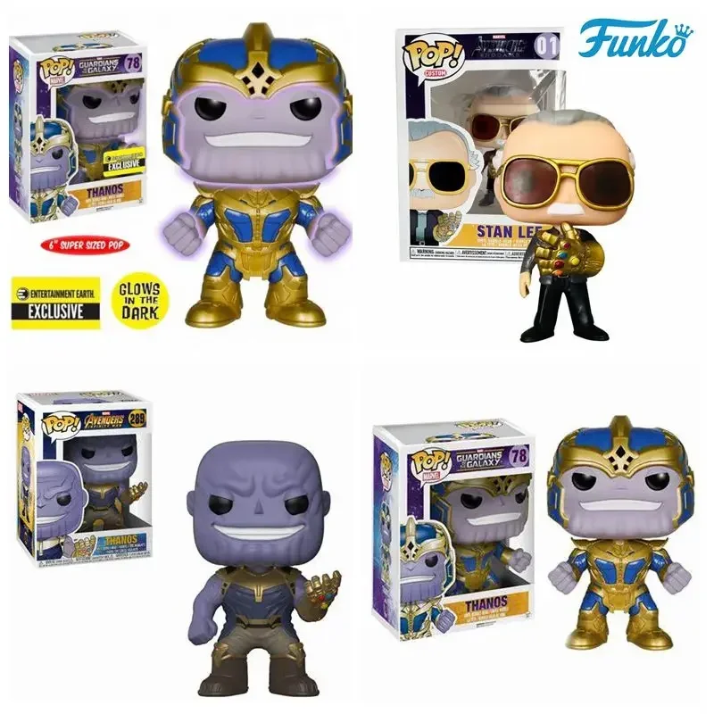 FUNKO POP THANOS Glows 78# 289# 453# Stan Leee 01# Figura de acción de PVC Colección Modelo Juguetes para niños Regalo de cumpleaños de Navidad
