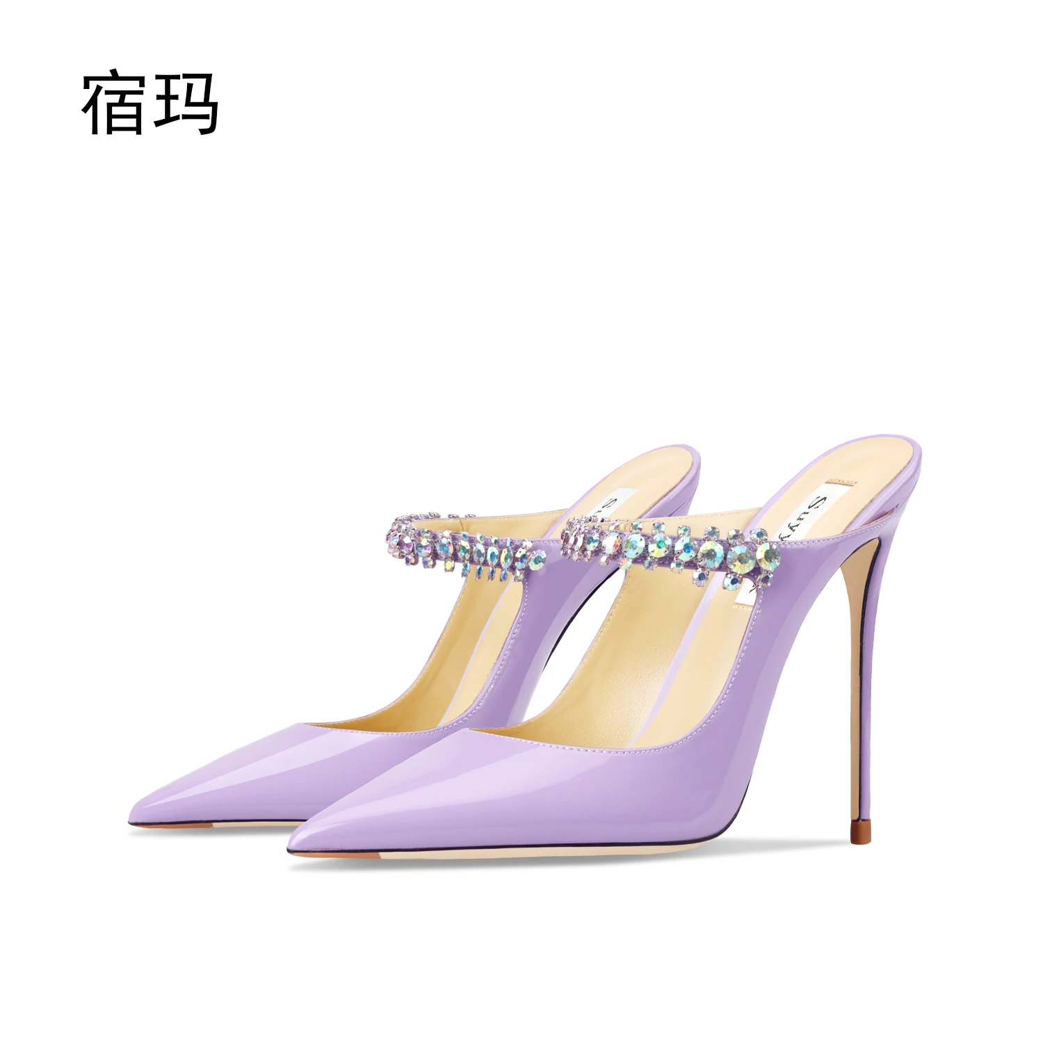 Genuine Leather Casual Slippers 2023 Women High Heels Shoes Brand Fashion Crystal Pumps Pointed Toe Sexy Party Ladies Shoes 6cm