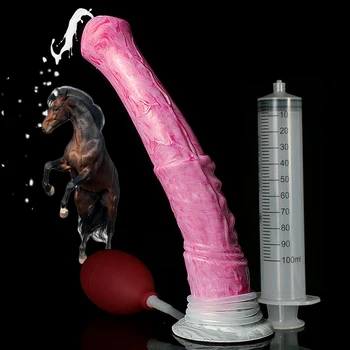 FAAK horse dildo Long anal plug Realistic Ejaculation Squirting Dildo With Suction Cup Animal Penis Silicone Sexy Toys For Women 1