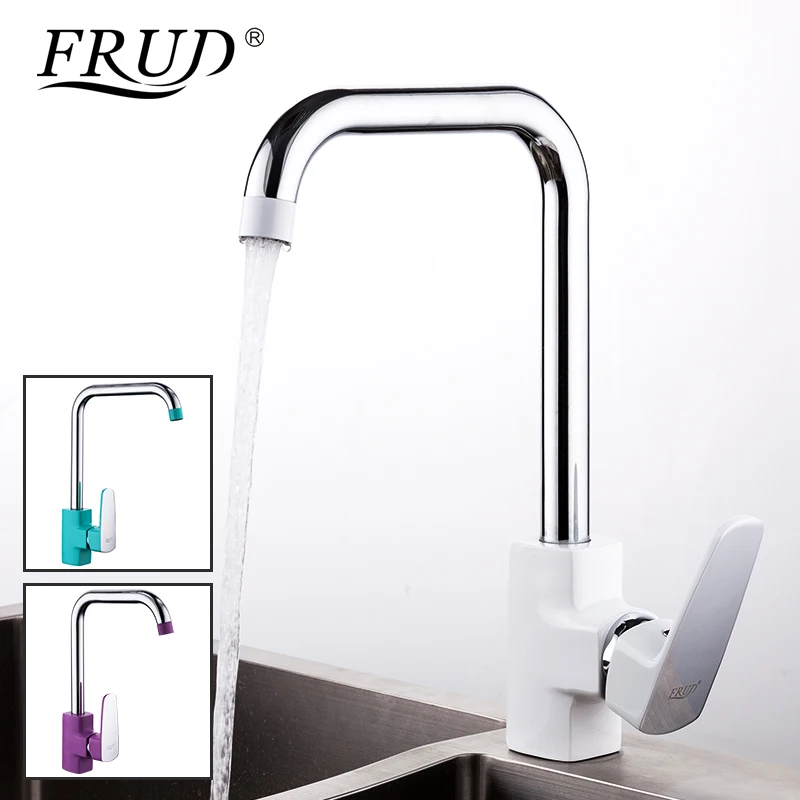 

Frap Kitchen Faucets 7-shape Kitchen Faucet Aluminum Alloy Tap Cold Hot Water Mixer 360 Degree Rotatable Tap Crane Torneira