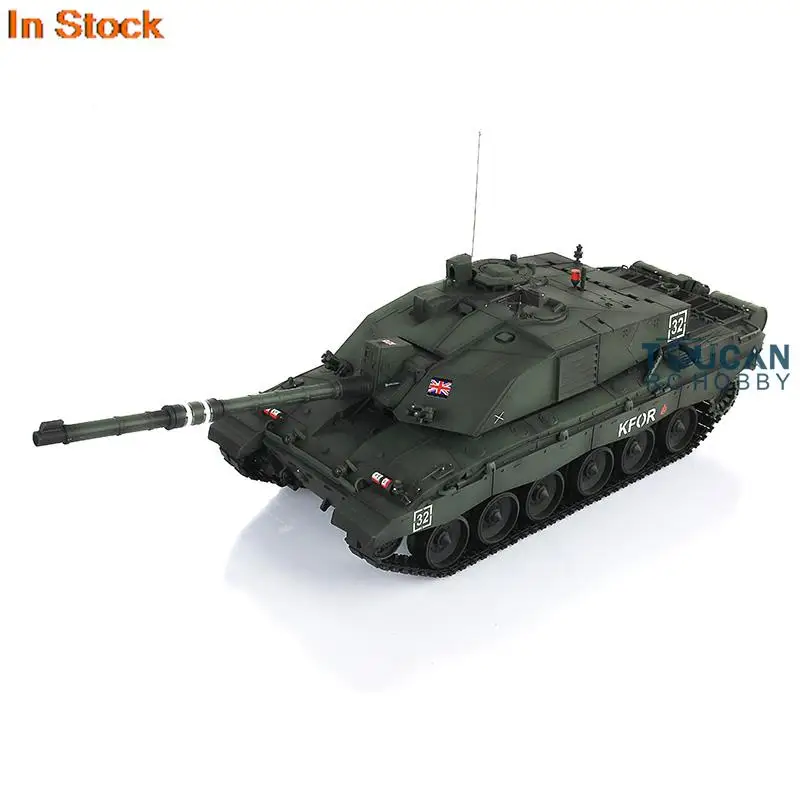 1/16 Heng Long Dark Green 7.0 Upgrade Challenger II RTR RC Tank 3908 Metal Tracks Gearbox Infrared Function BB Shooting TH17747 2