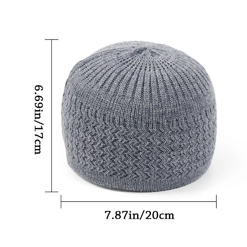 Simple Wool Muslim Cap 10colors Winter Warm Mosque Hats Beanies Cap Male Female