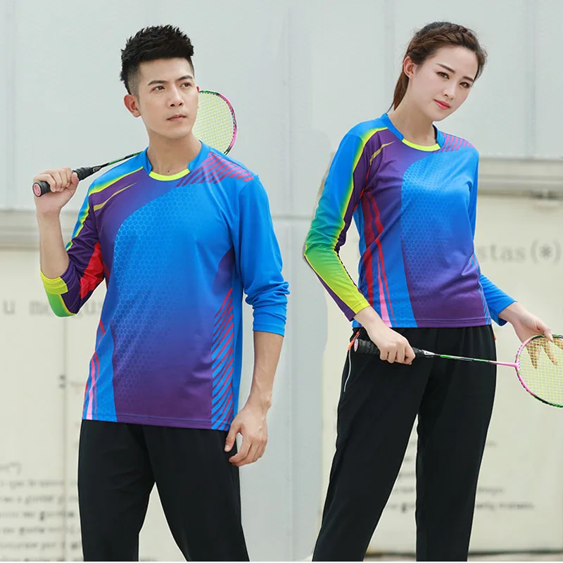 New long-sleeved badminton wear shirt men/women,autumn winter sports clothes quick-dry table tennis shirts,tennis shirts