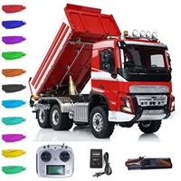 Toys LESU 1/14 3-way RC Hydraulic Dumper Car Metal 6x6 DIY Finished Radio Control Dump Truck Light Sound Tipper For Boy THZH1863 1