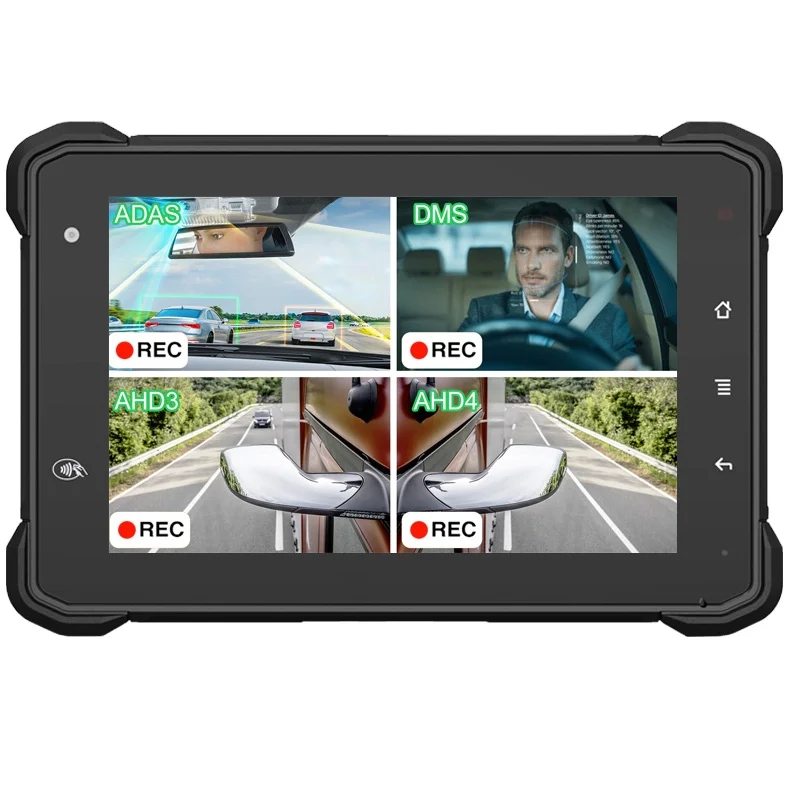 7인치 IP67 GPS LTE 차량용 러기드 안드로이드 태블릿(4CH AHD 카메라 입력 포함, 추적 및 모니터링 시스템용)