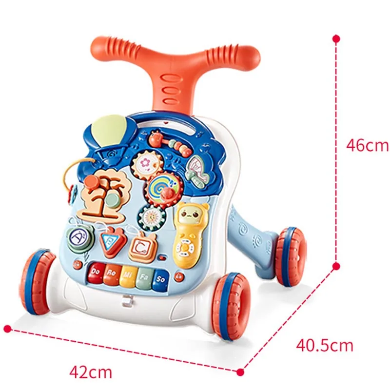 Baby Walker Multi-function Adjustable Baby Walker Car Helps Walk Activity Music Mobile phone + Electronic organ + Drawing Board