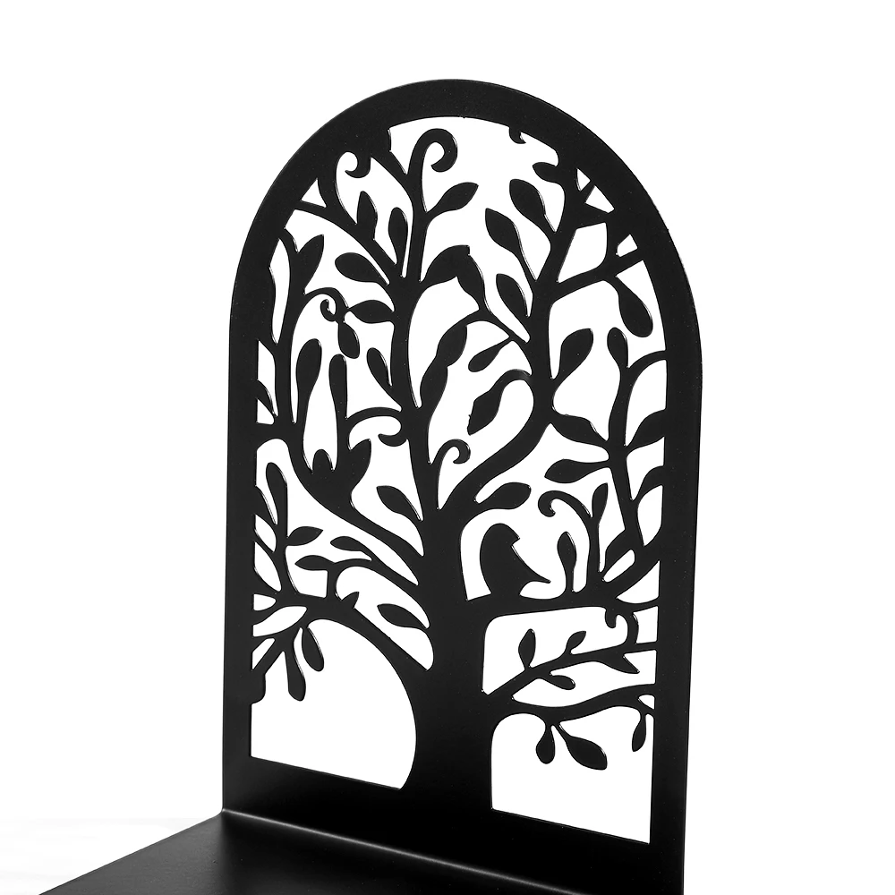 2Pc Tree Bookend, Metal Material Boo kend, Office Accessories for Readers and Book Fans, Desktop Storage and Decorative Supplies 2