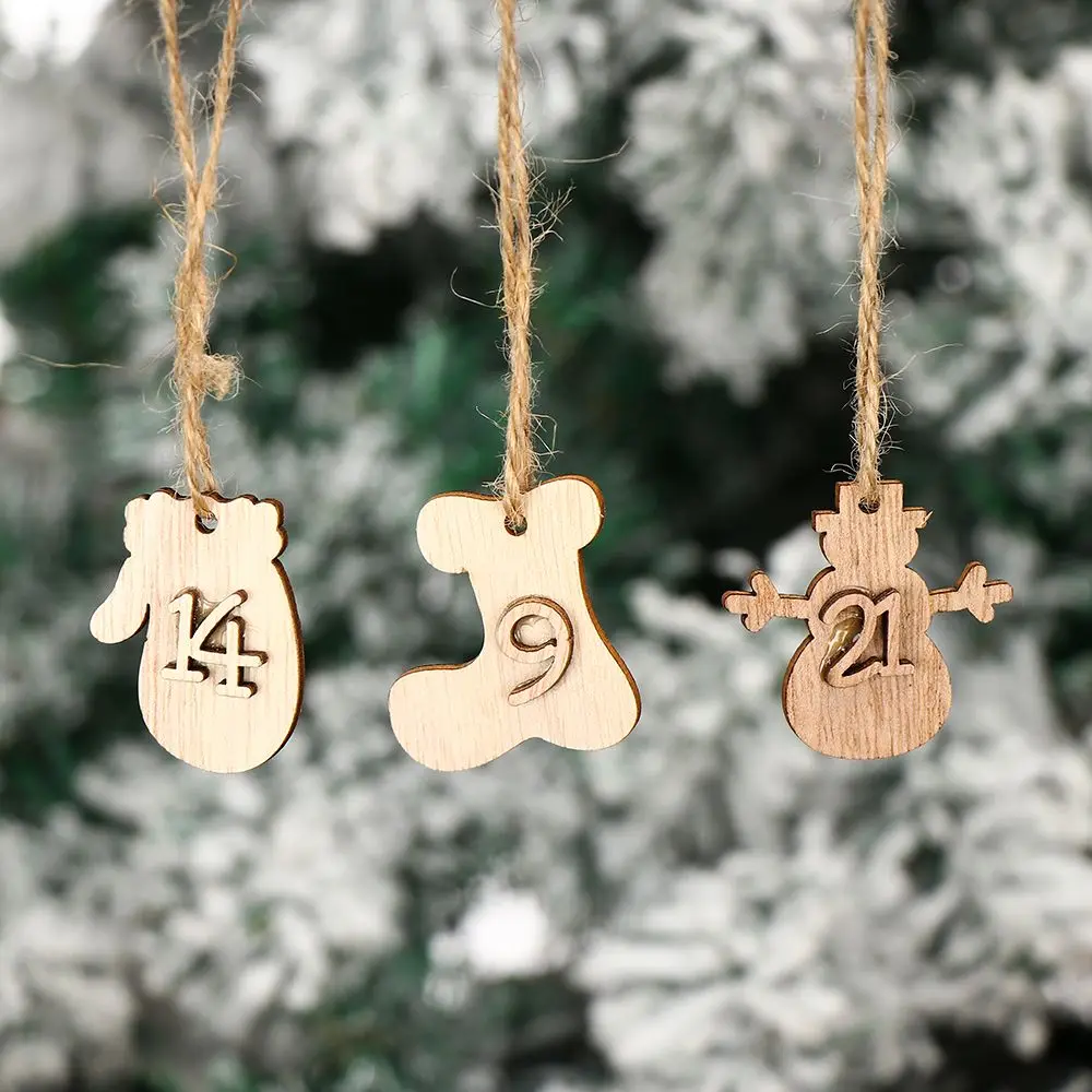 1Set Countdown Christmas Advent Calendar Label Xmas Advent Calendar Numbers DIY Gift Bags Hanging Tags Christmas Advent Calendar