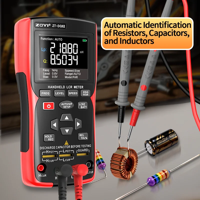 ZOYI ZTDQ02 고정밀 LCR 브리지 미터 100Hz-100kHz ESR 테스터 커패시터 인덕터 저항 배터리 내부 저항 Mu