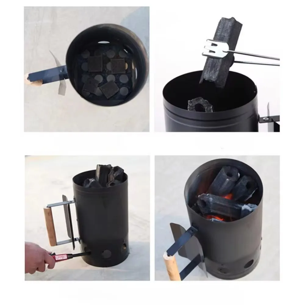 Camping Barbecue Can Charcoal Barrel Carbon Stove Charcoal Lighter Chimney Quick Fire Coal Starter Can Lighting Barrel barbecue charcoal stove barbecue stove barbecue grill