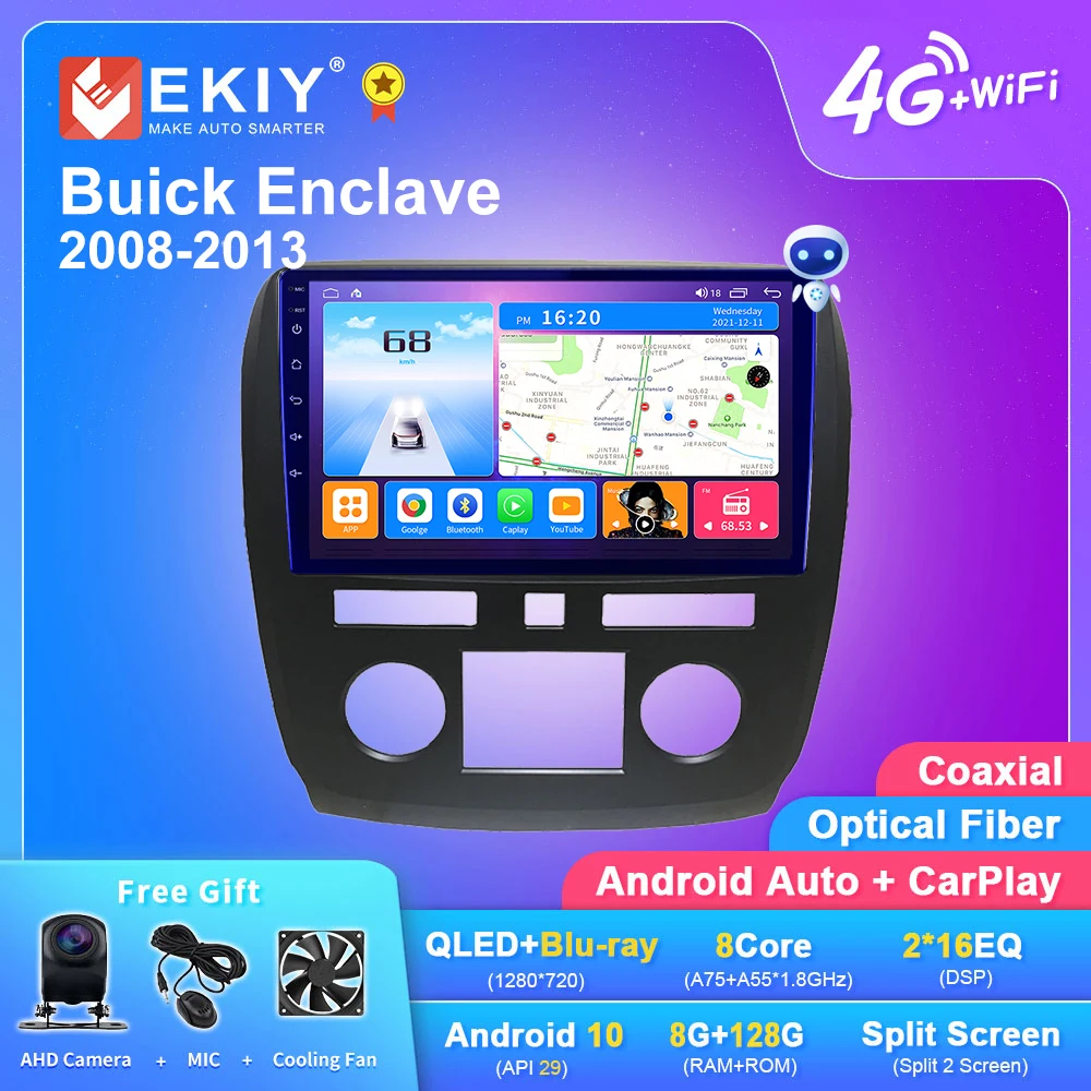 

EKIY T7 QLED DSP Android Auto Radio For Buick Enclave 2008-2013 Stereo Car Multimedia Video Player 2din Carplay GPS Navi DVD HU