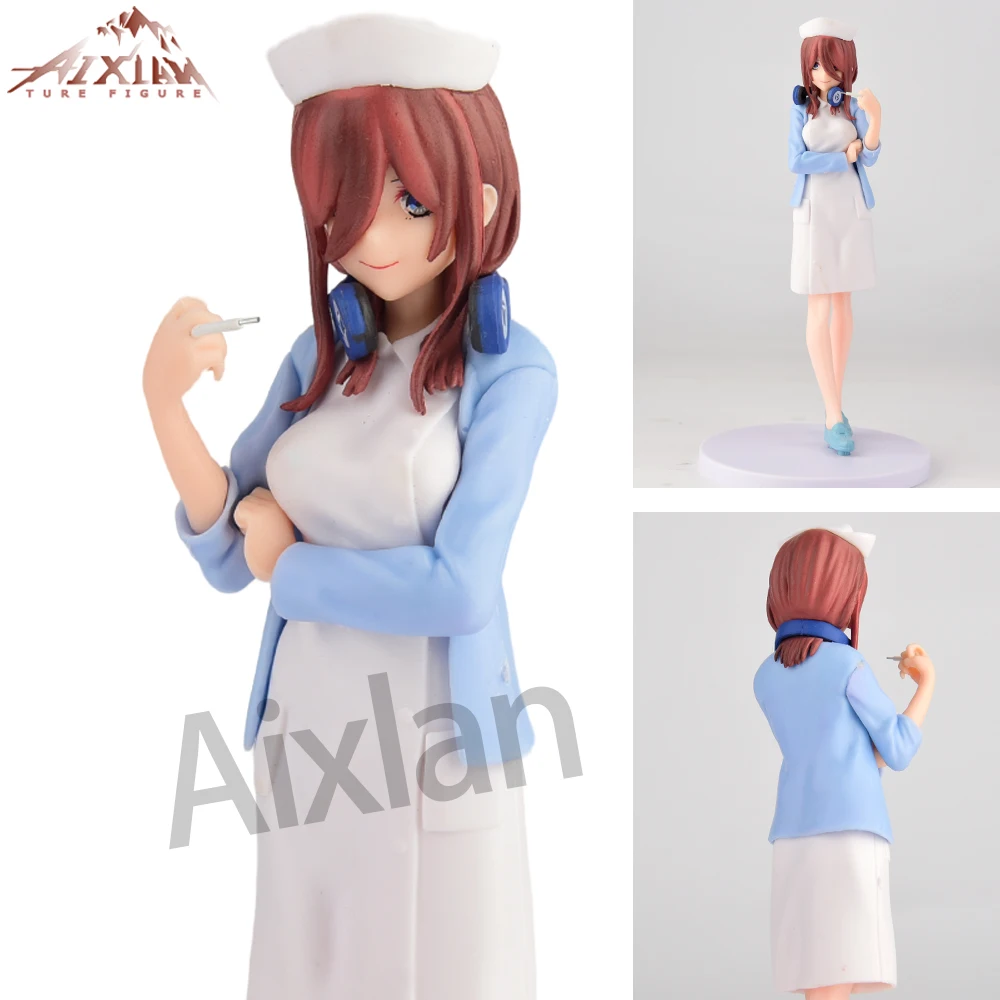 

18cm Nakano Miku Figure Anime The Quintessential Quintuplets Figure Kawaii School Uniform Standing Ichika Model Static PVC Toys