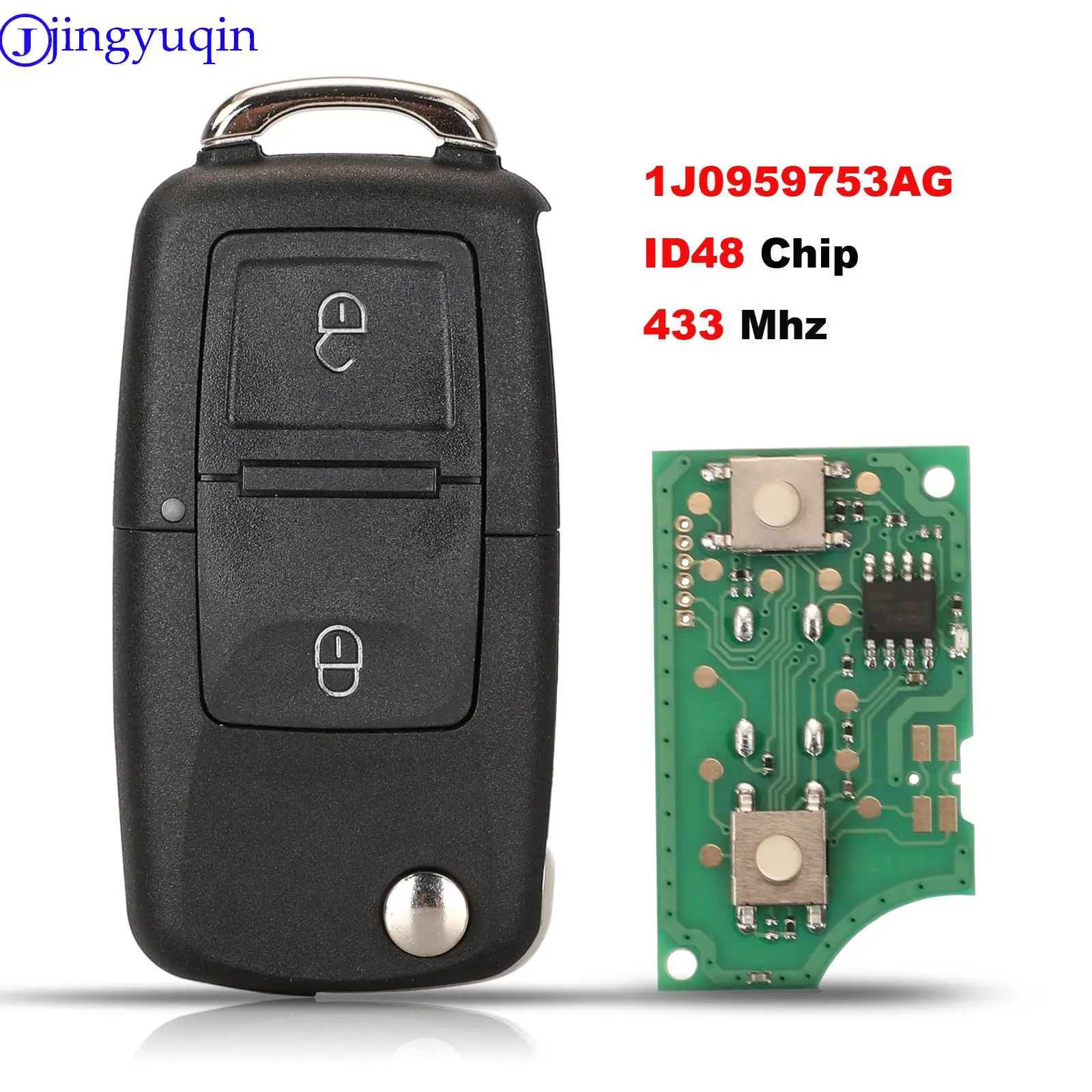 Telecomando Jingyuqin Per Vw/Volkswagen Beetle Bora Golf Passat Polo Transporter T5 1J0959753Ag / Hlo 1J0959753Ag/1M0959753E