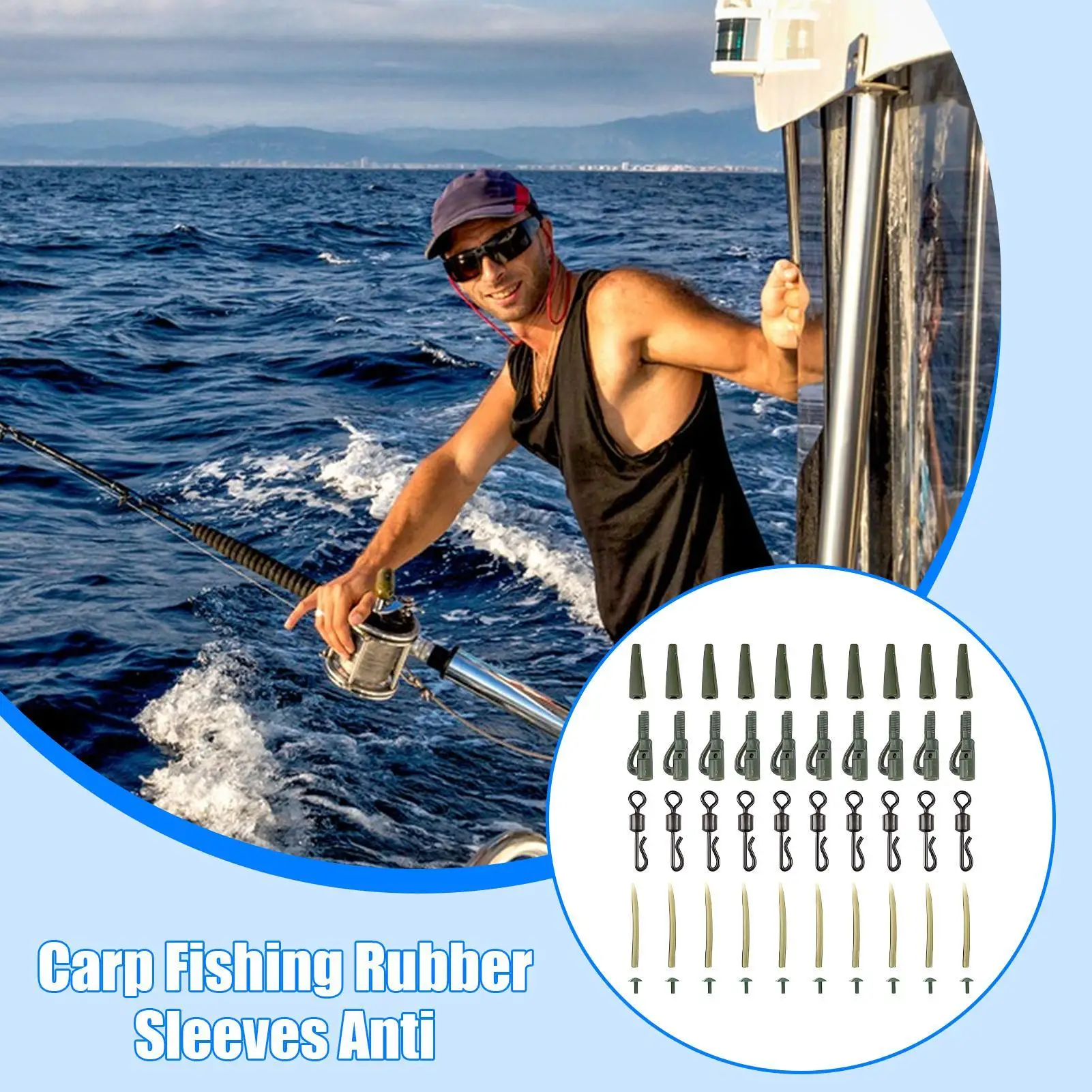 50PCS/lot Carp Fishing Accessories Lead Clip Quick Change Swivel Tail ABS Anti Tangles Sleeves For Carp Rigs Fishing Tackle