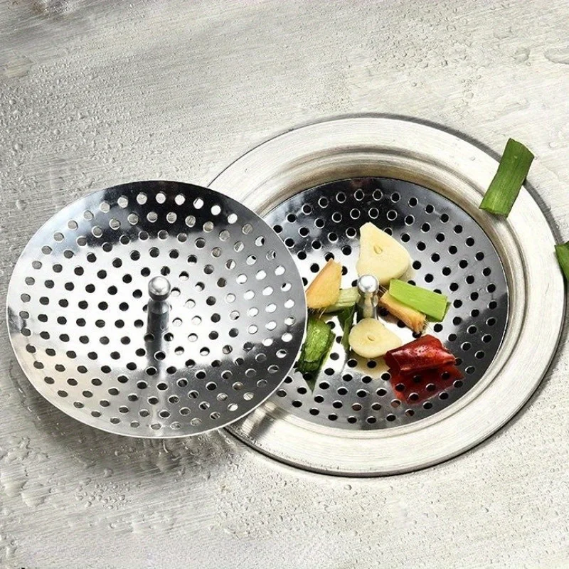 2pc/lot Old Style Sink Umbrella Filter Kitchen Sink Vegetable Washing Basin Mesh Dishwashing Basin Stainless Steel Anti Clogging