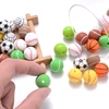 10Pcs 15mm Printed Silicone Beads Round Baseball Tennis Basketball Food Grade Teether Beads for DIY Baby Pacifier Chain Clip 3