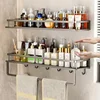 Bathroom Rack Punch-free Bathroom Shelf Toilet Space Aluminum No Drill Hanging Rack Bathroom Organizer Hang on the Wall 5
