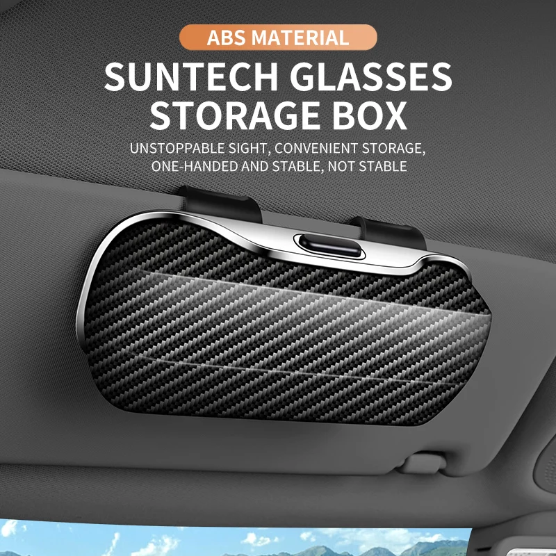 Auto-Brillenbox, tragbarer Sonnenbrillenhalter im Auto, Brillenetui für das Auto, Sonnenblenden-Brillenhalter