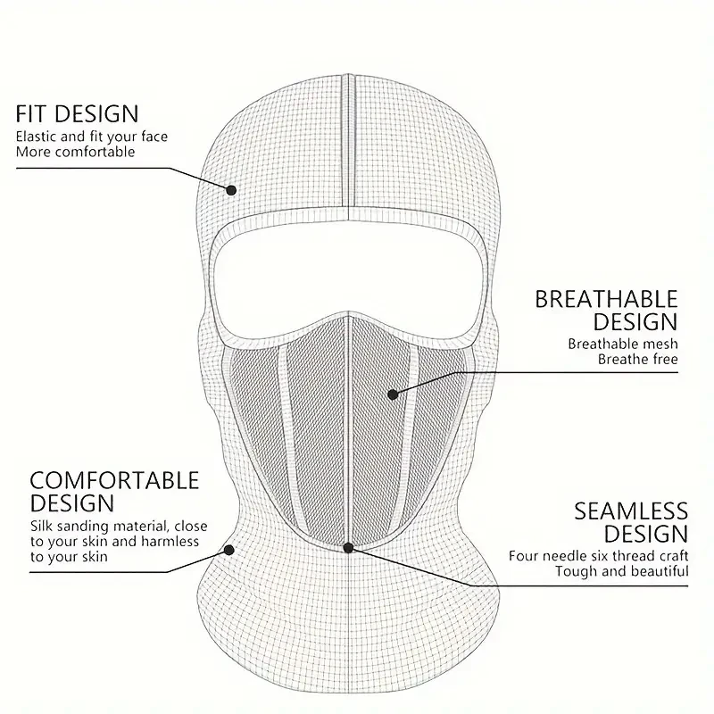 1 PC Four Seasons Cycling Mask Motorcycle Warm Headgear Outdoor Ski Mask Filter Headgear Breathable Mesh