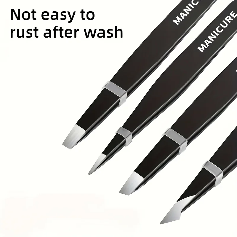 전문가용 스테인리스 스틸 핀셋 (보라색 팁) 속눈썹 연장 및 눈썹 정리용 마이크..