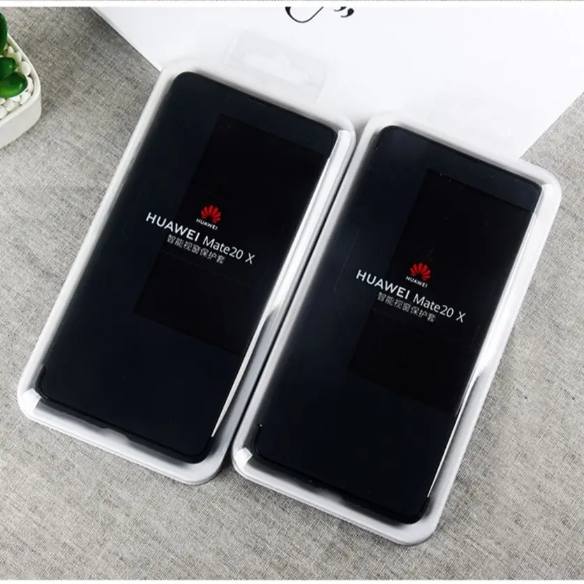 Étui En Cuir Intelligent Pour Huawei Mate 20 RS / Mate 20 Pro - Fonction Veille/réveil, Fenêtre Affichage, Verre Trempé Inclus