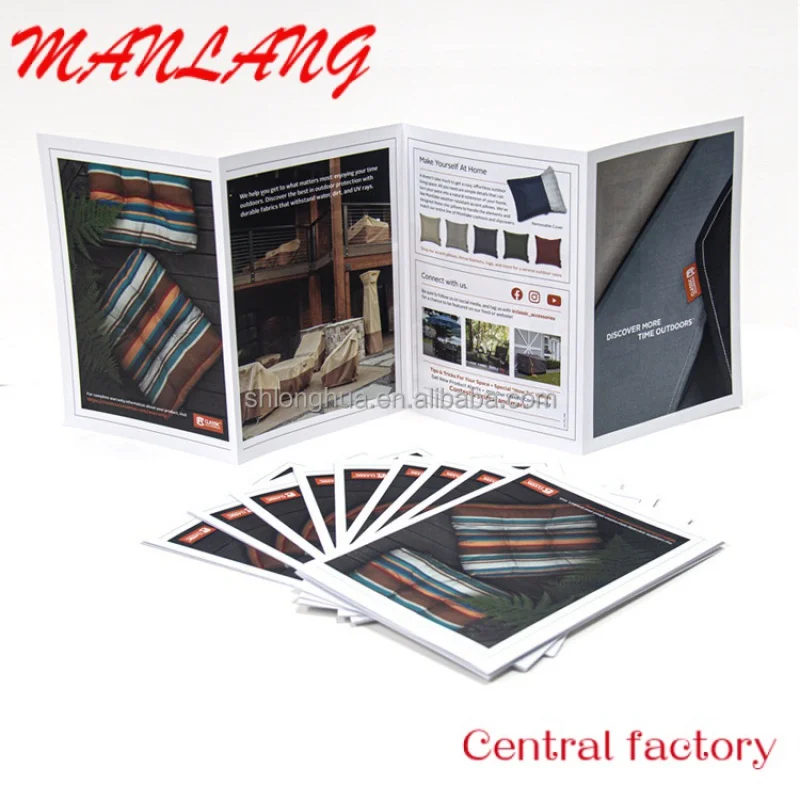 Custom  Brochure Printing Flyer Pamphlet Holder Leaflet Service A5 Courier Pamphlets Design Digital hang tags Leaflets Printer F