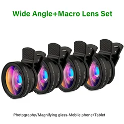 Universal 2 - in - 1 Phone Camera Lens Kit with 12.5X Macro & 0.45X Wide Angle Clip - On Lens (4 pcs)
