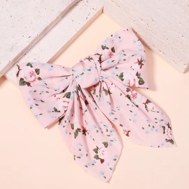 New Sweet Bow Hairpins Solid Color Bowknot Hair Clips For Girls Satin Butterfly Barrettes Duckbill Clip Kids Hair Accessories 1524-1