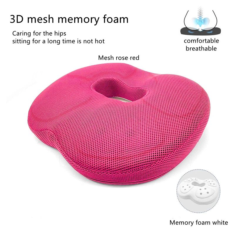 3D Orthopedic Seat Cushion Memory Foam Breathable Office Cushion Tailbone Waist Pain Relief Protect Lumbar Cushion Home Car Seat