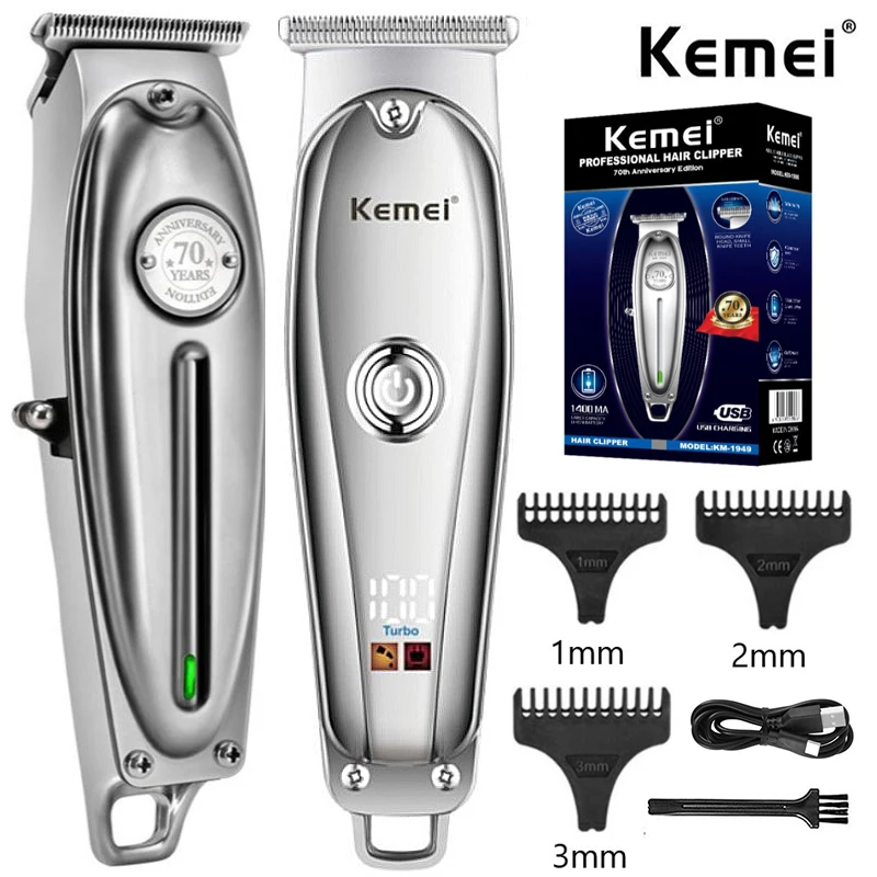 Kemei KM-1949 All-metal Professional Cordless Hair Clipper Trimmer Barber  US 