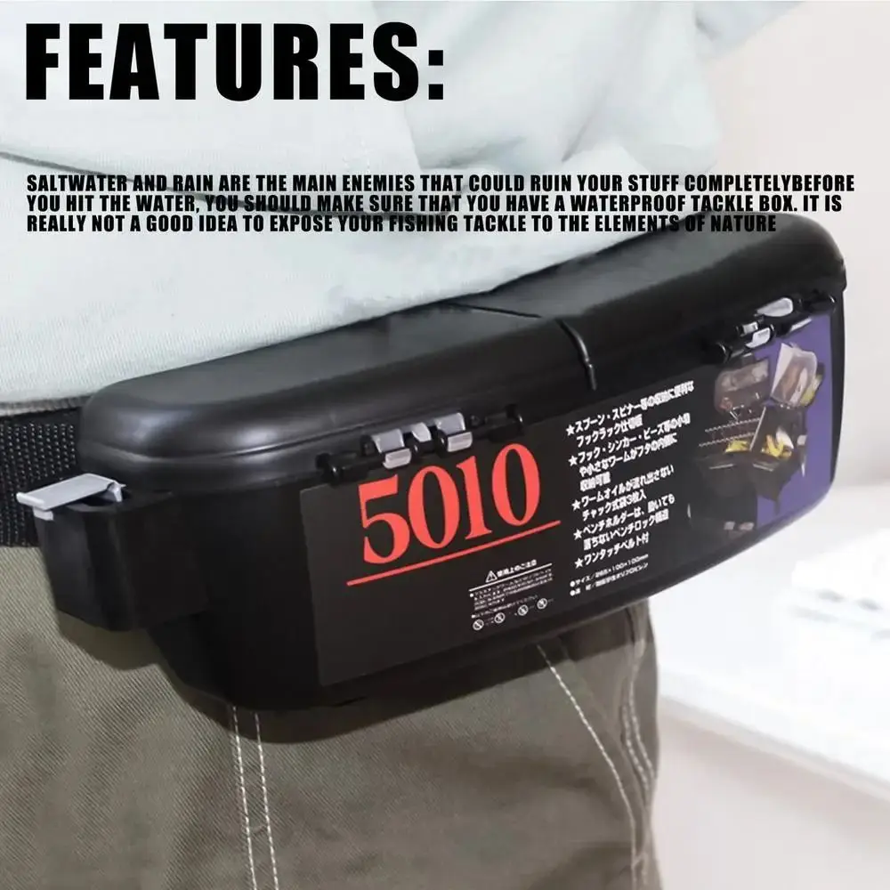 With Belt Waist Fishing Box Waist Pack Lure Holder Fishing Tackle Box Adjustable Large Capacity Fishing Belt Bag