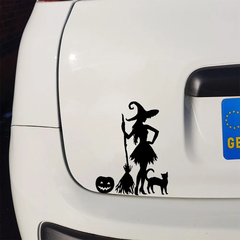 Vinyl Witch Auto Sticker - Creative Car Window Decal