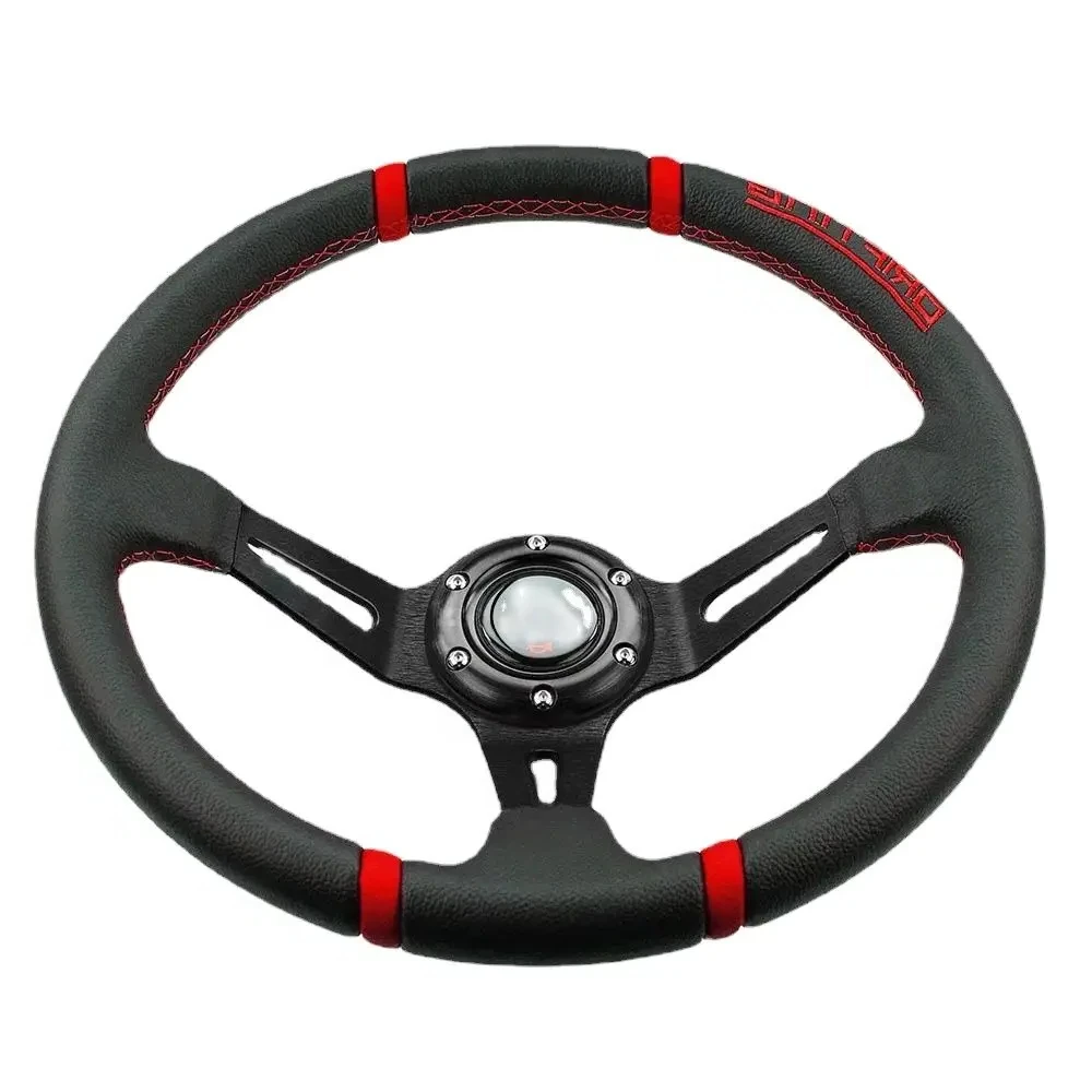 

Universal Steering Wheel Car modification personalized imitation racing Drifting Sport 14 Inch leather 350MM Steering Wheel