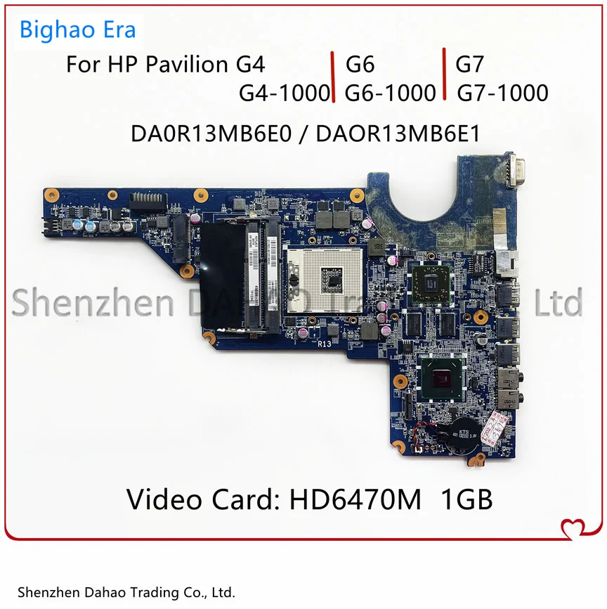 

DA0R13MB6E0 DAOR13MB6E1 для HP G4 G4-1000 G6 задняя материнская плата для ноутбука с HD6470M 1GB-GPU 636375-001 650199-001
