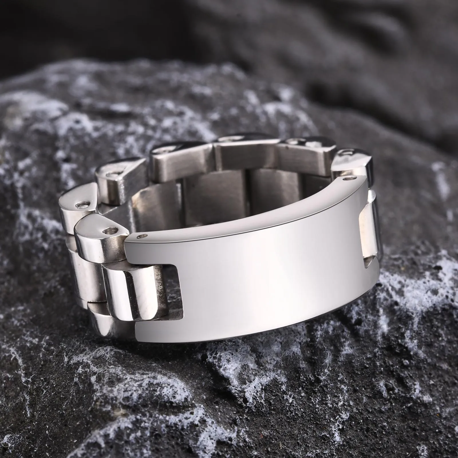 

Vnox 8mm Personalized Rings for Men Women, Solid Stainless Steel Watch Band Ring, Stylish Cool Gentle Custom Finger Ring for Him