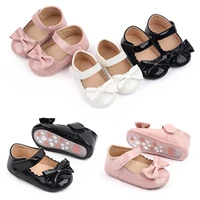 Citgeett Summer Infant Baby Girls Princess Shoes Soft PU Leather Bow Non-slip Bottom First Walker Shoes 1