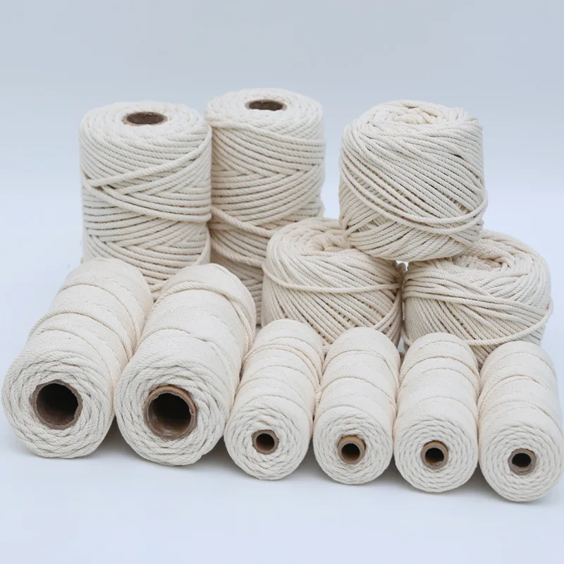 Macrame Cord Cotton Macrame Rope Craft Cord for DIY Crafts Knitting Plant Hangers Christmas Wedding 1/2/3/4/5/6 109/218Yards macrame cord