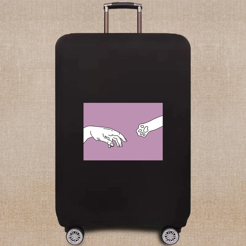 Travel Accessories Luggage Case Suitcase Dust Protective Cover 18-28 Inch Footprints Pattern Series Trolley Case Elastic Cover