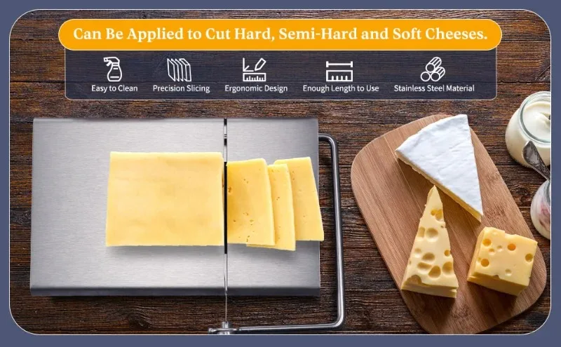 Description Picture 6 of item10-100Pcs 304 Stainless Steel Cheese Slicer Wire Replacement Cheese Cutter Wire for Block Cheeses Butter Cutting Board Wire